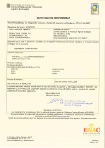 Certificat de conformitat BIO